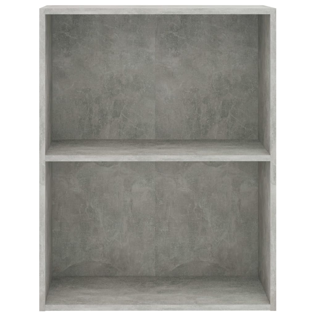 2-Tier Book Cabinet Concrete Grey 60x30x76.5 cm Chipboard