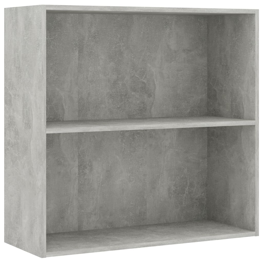 2-Tier Book Cabinet Concrete Grey 80x30x76.5 cm Chipboard