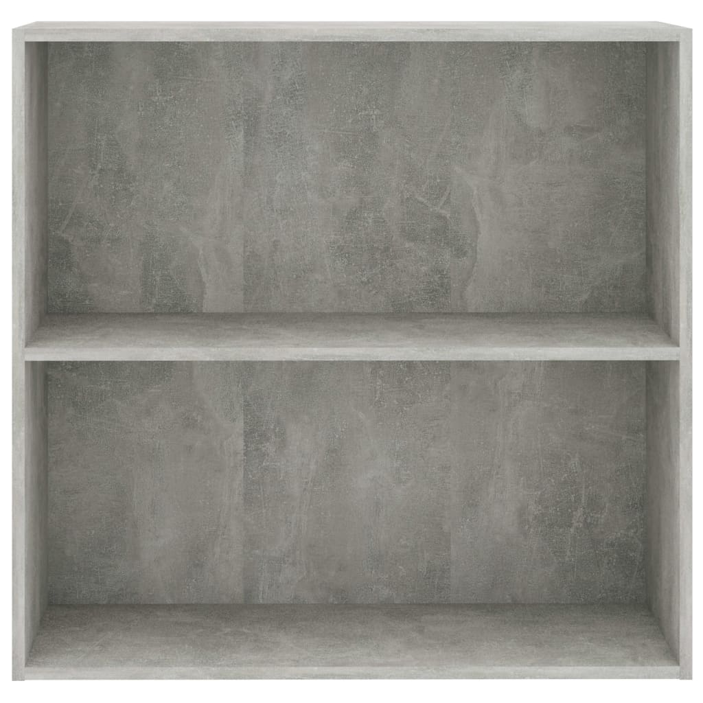 2-Tier Book Cabinet Concrete Grey 80x30x76.5 cm Chipboard