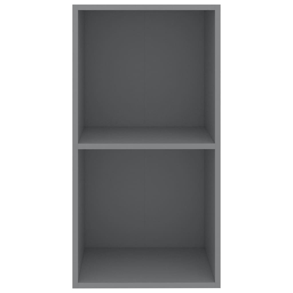 2-Tier Book Cabinet Grey 40x30x76.5 cm Chipboard