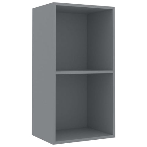2-Tier Book Cabinet Grey, Chipboard