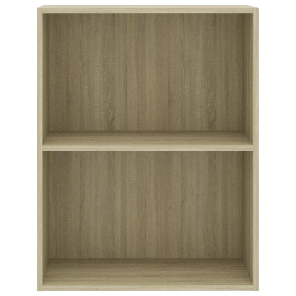 2-Tier Book Cabinet Sonoma Oak 60x30x76.5 cm Chipboard