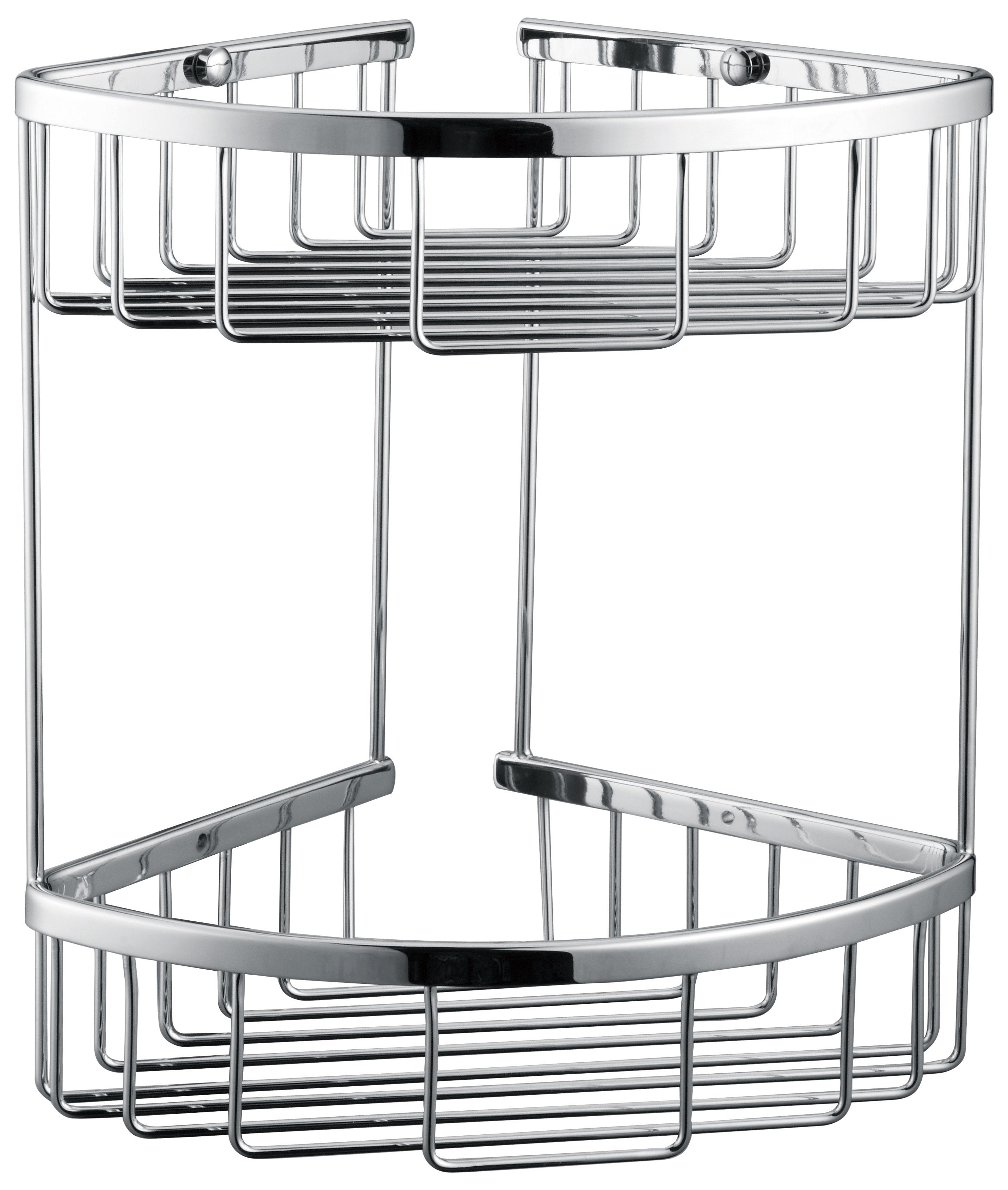Bathroom Accessories 2-Tier Corner Bathroom Basket Shelf Rail Rack