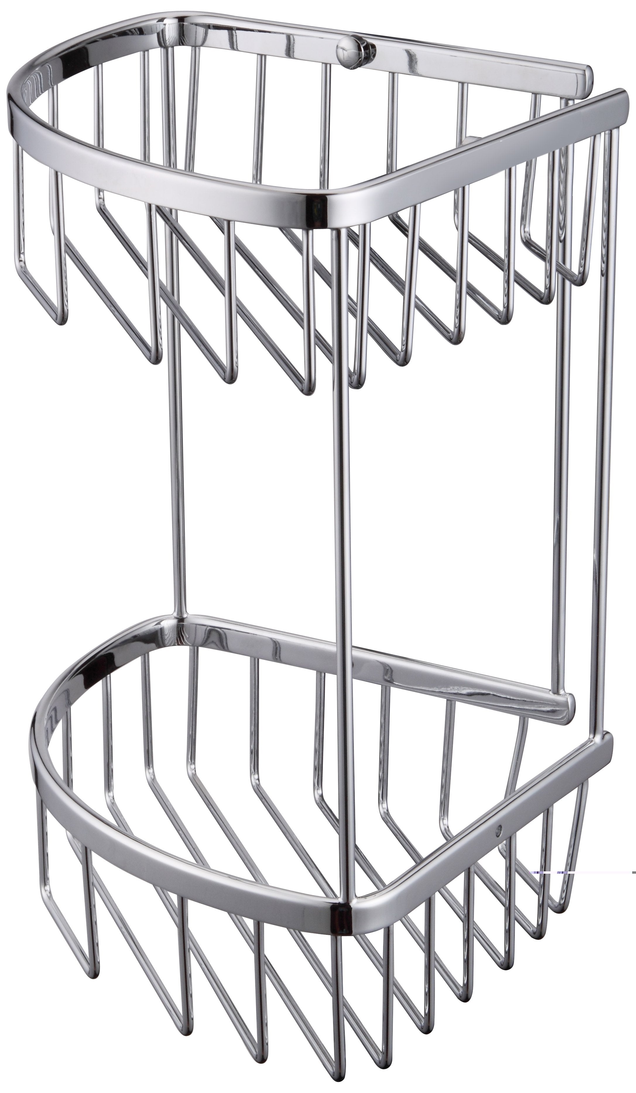 Bathroom Accessories 2-Tier Corner Bathroom Basket Shelf Rail Rack