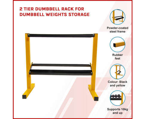 2 Tier Dumbbell Rack for Dumbbell Weights Storage