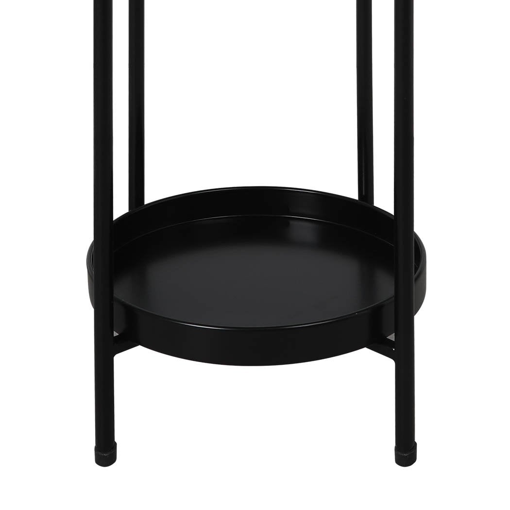 garden / agriculture 2 Tiers Metal Plant Stand-Black