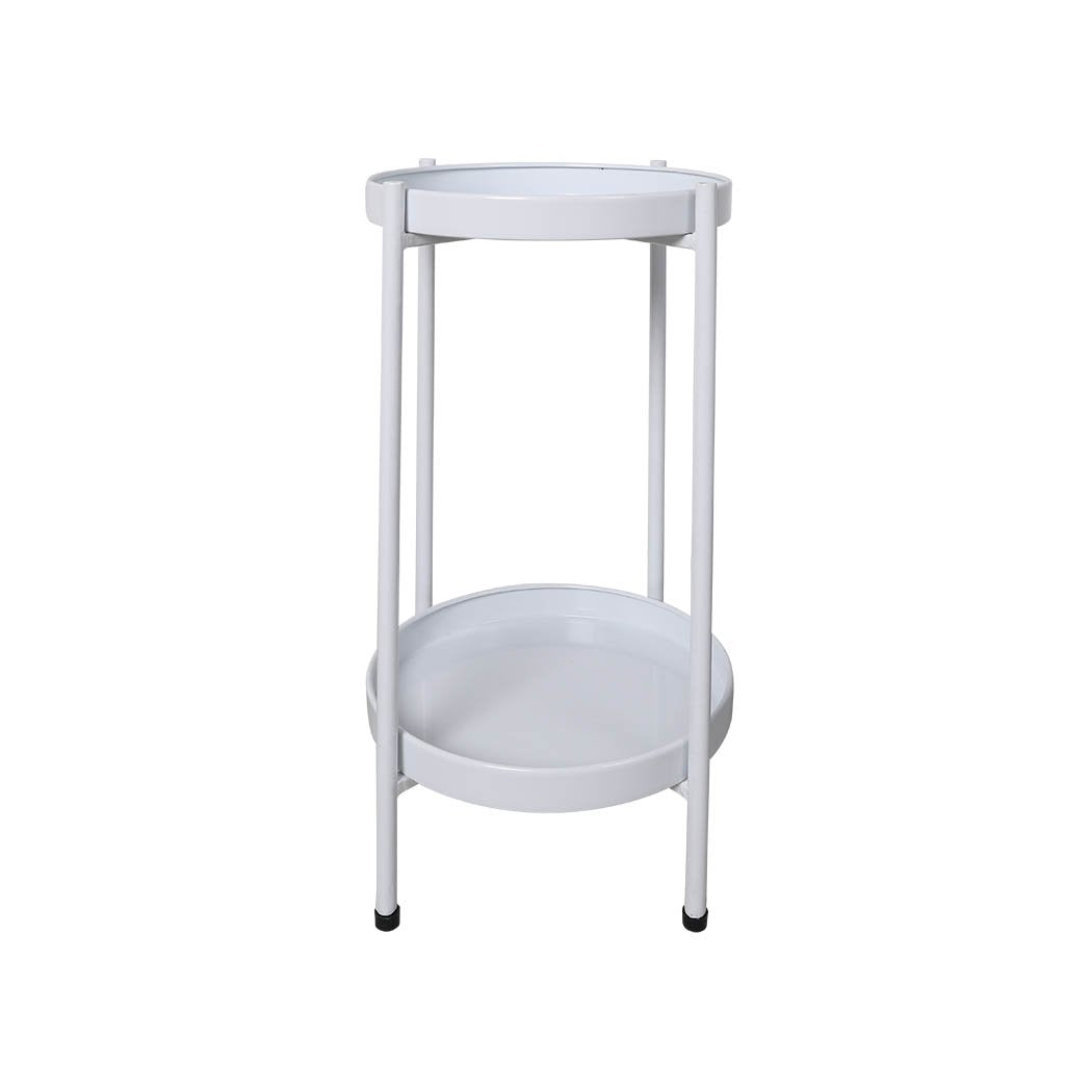 garden / agriculture 2 Tiers Metal Plant Stand-White