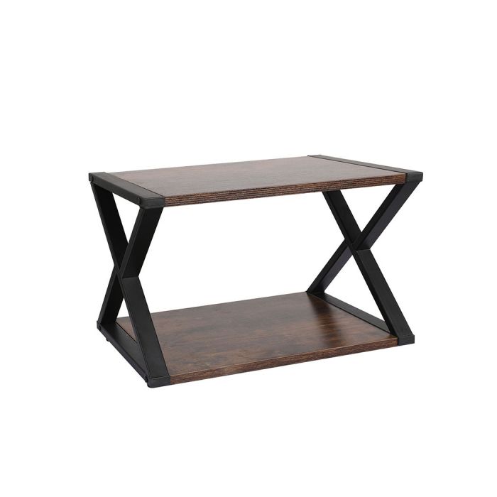 2 Tiers Wooden Metal Desk Office Organizer Printer Stand