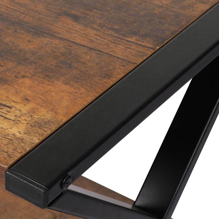 2 Tiers Wooden Metal Desk Office Organizer Printer Stand