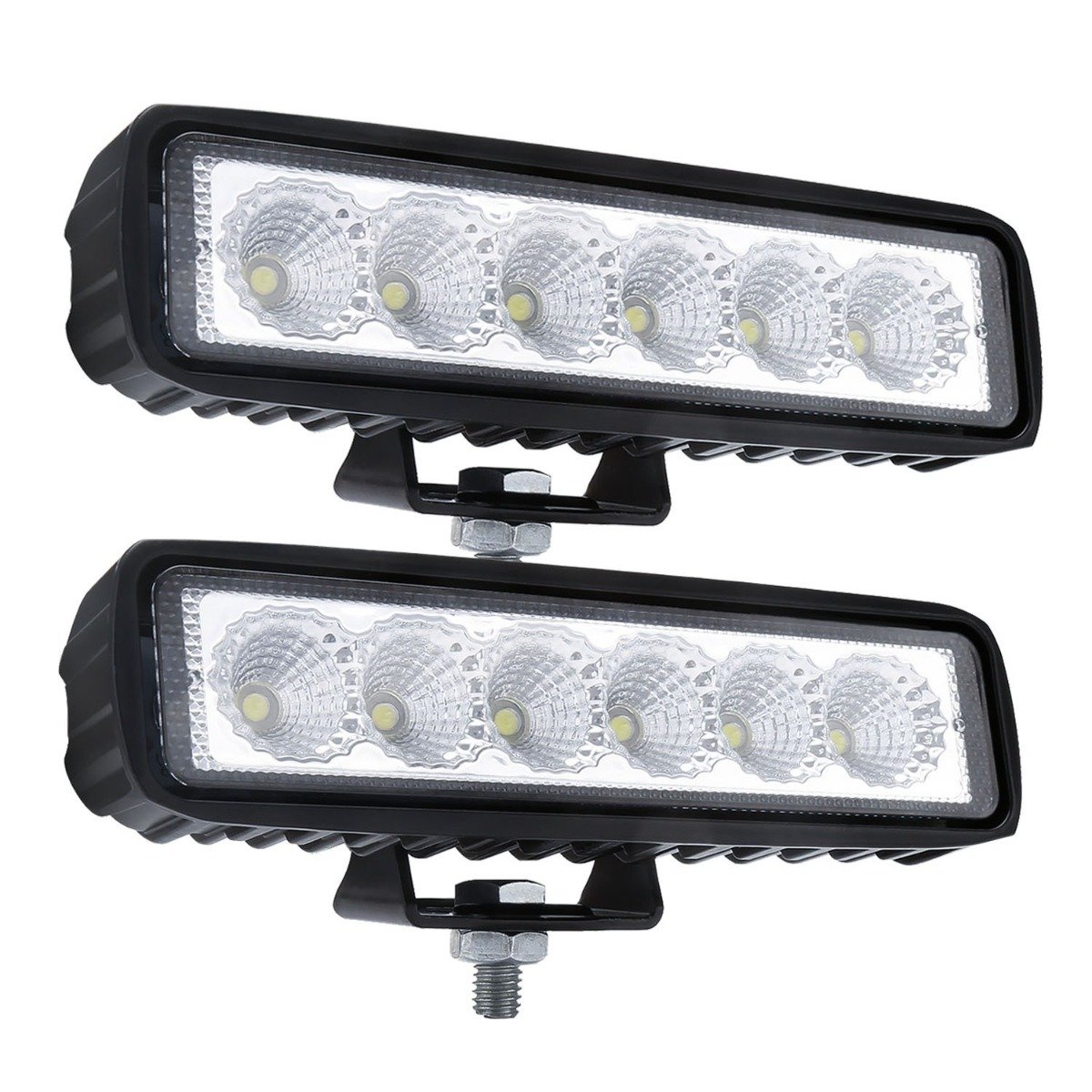 Fatherday-auto accessoirs 2 x 6inch 18W LED Work Light Bar Driving Lamp Flood Truck Offroad MINING UTE 4WD
