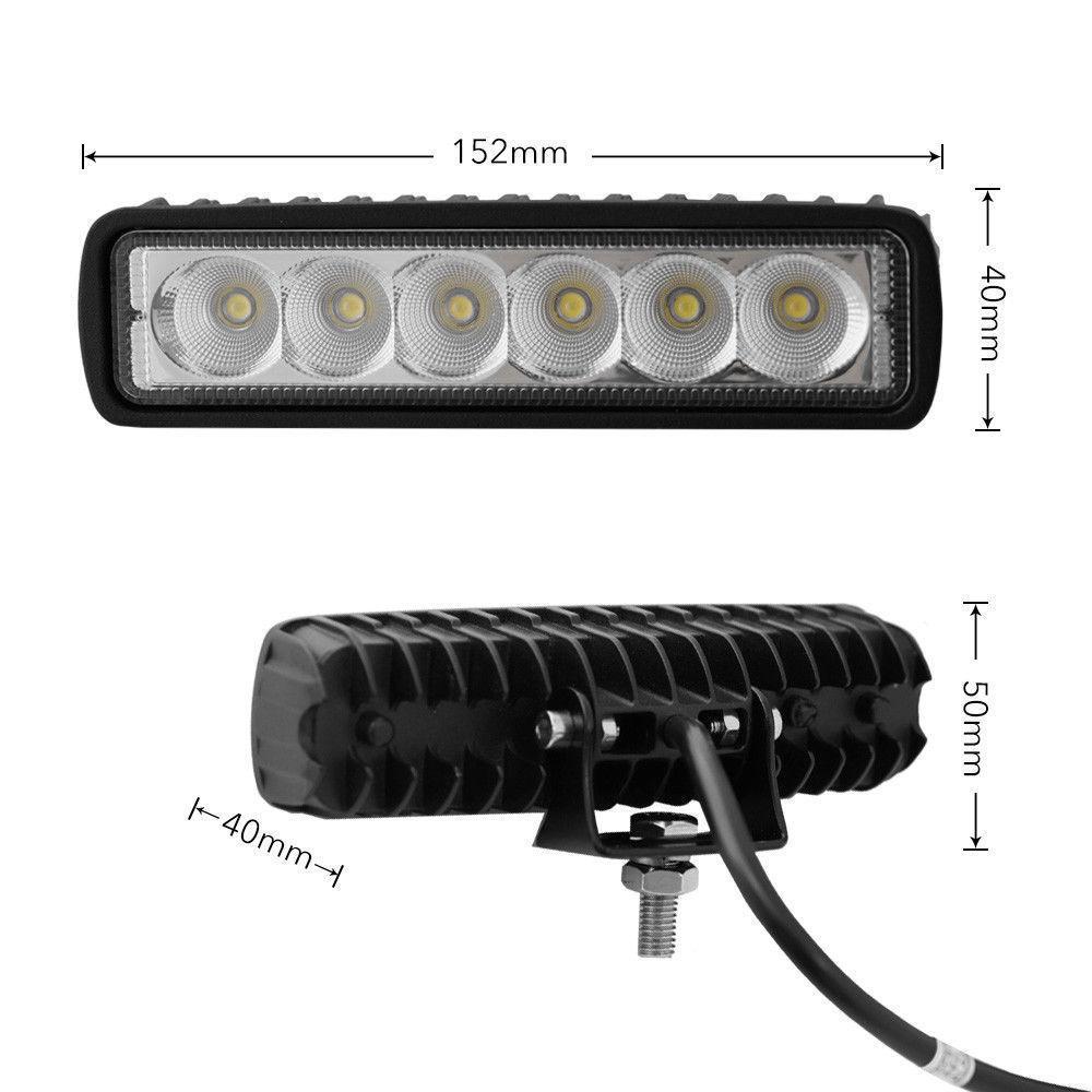 Fatherday-auto accessoirs 2 x 6inch 18W LED Work Light Bar Driving Lamp Flood Truck Offroad MINING UTE 4WD
