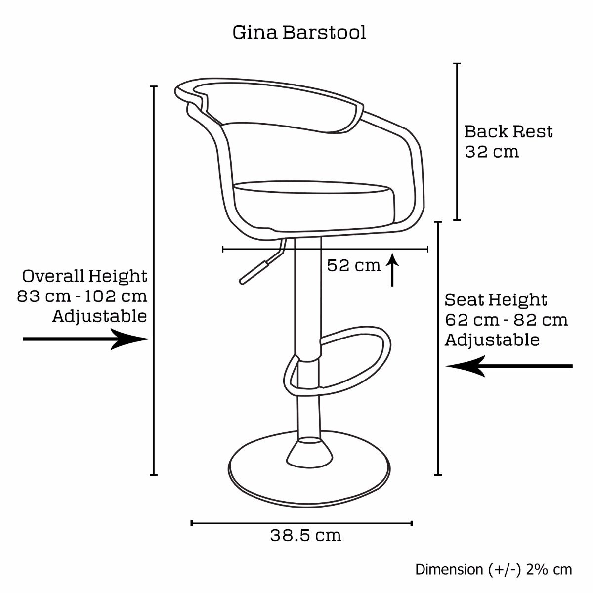 Bar Stools & Chairs 2 X Gina Barstool
