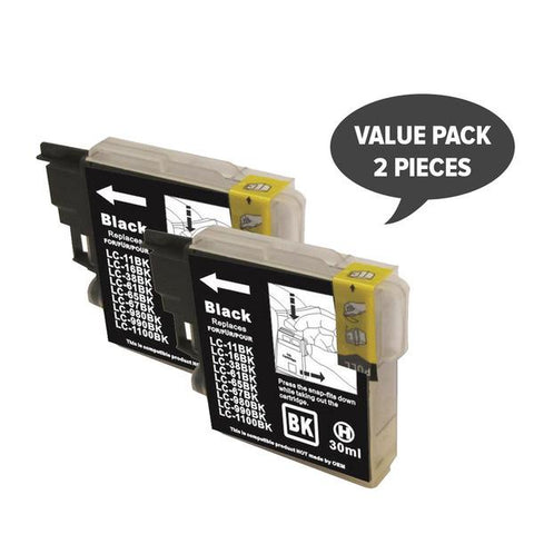 printer 2 x LC38 LC67 Black Compatible Inkjet Cartridge