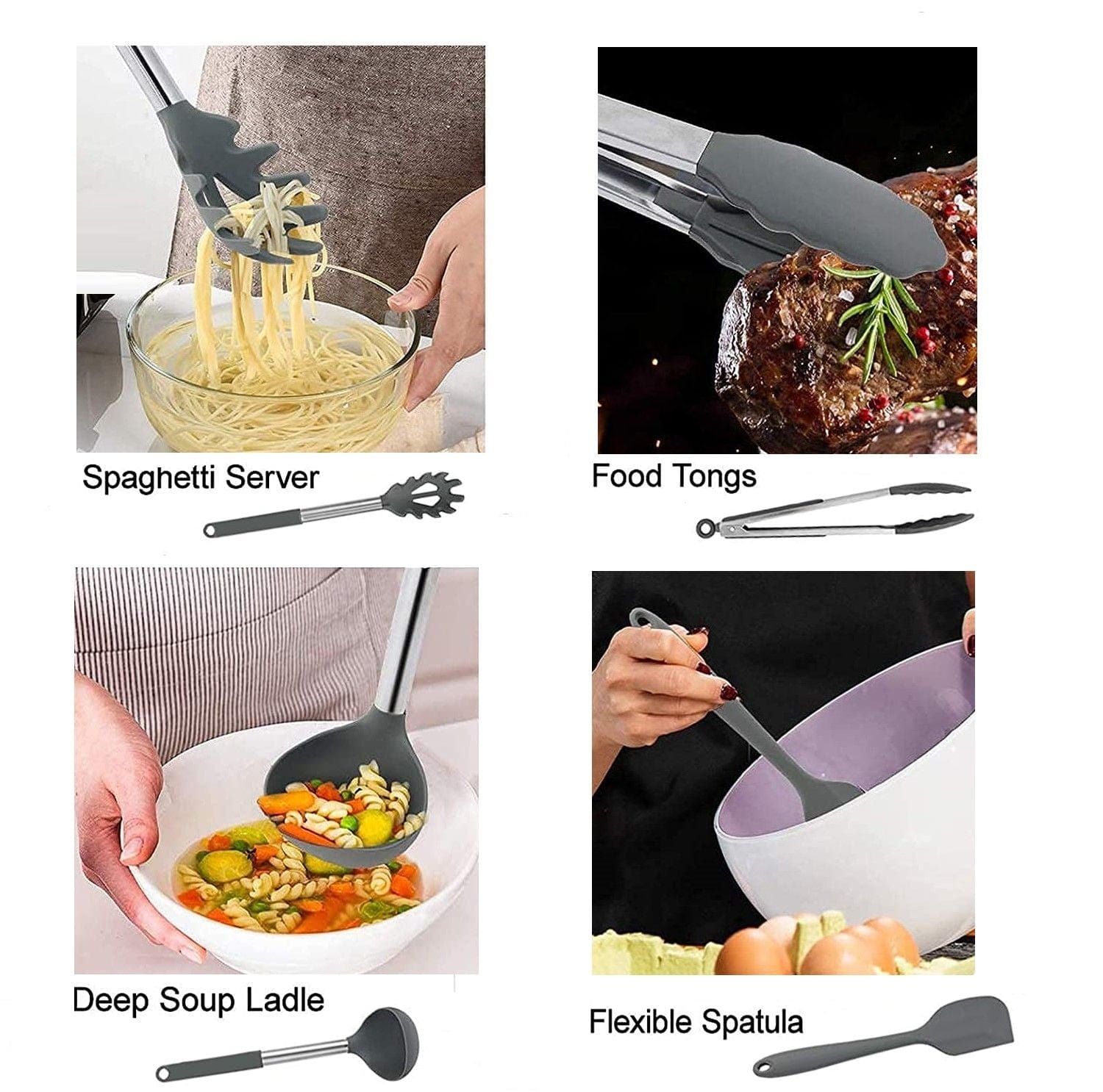 20 Pcs Silicone Cooking Utensil Set for Kitchen BPA Free