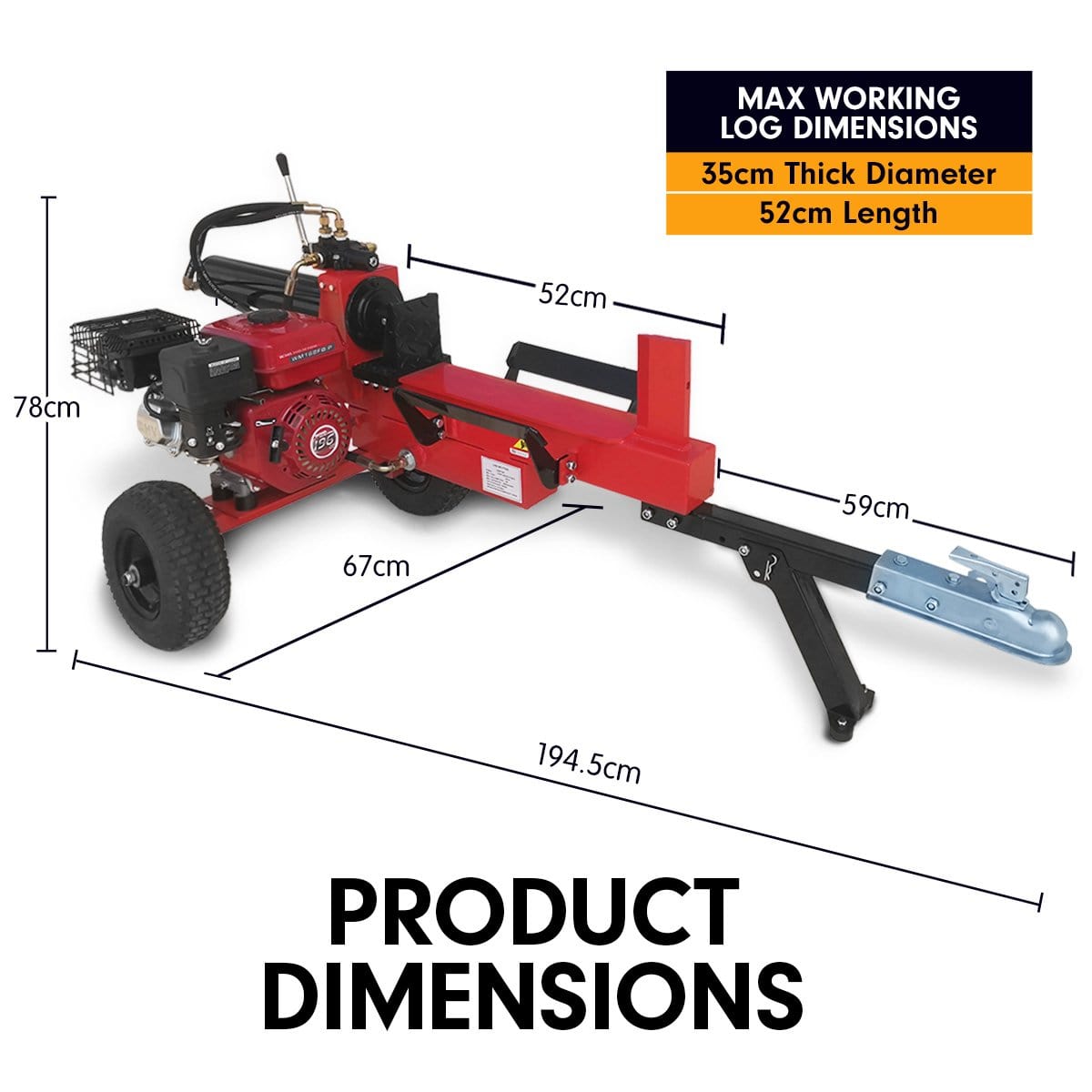 20 ton Petrol Log Splitter