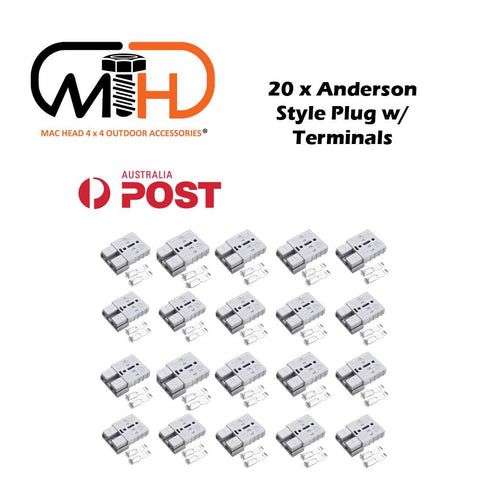 20X Anderson Style Plug Connector 50Amp Caravan Solar 6Awg Grey