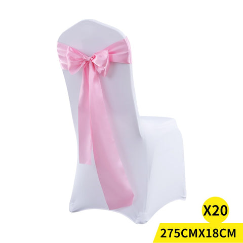 Party Supplies 20x Satin Chair Sashes Table Runner Pink