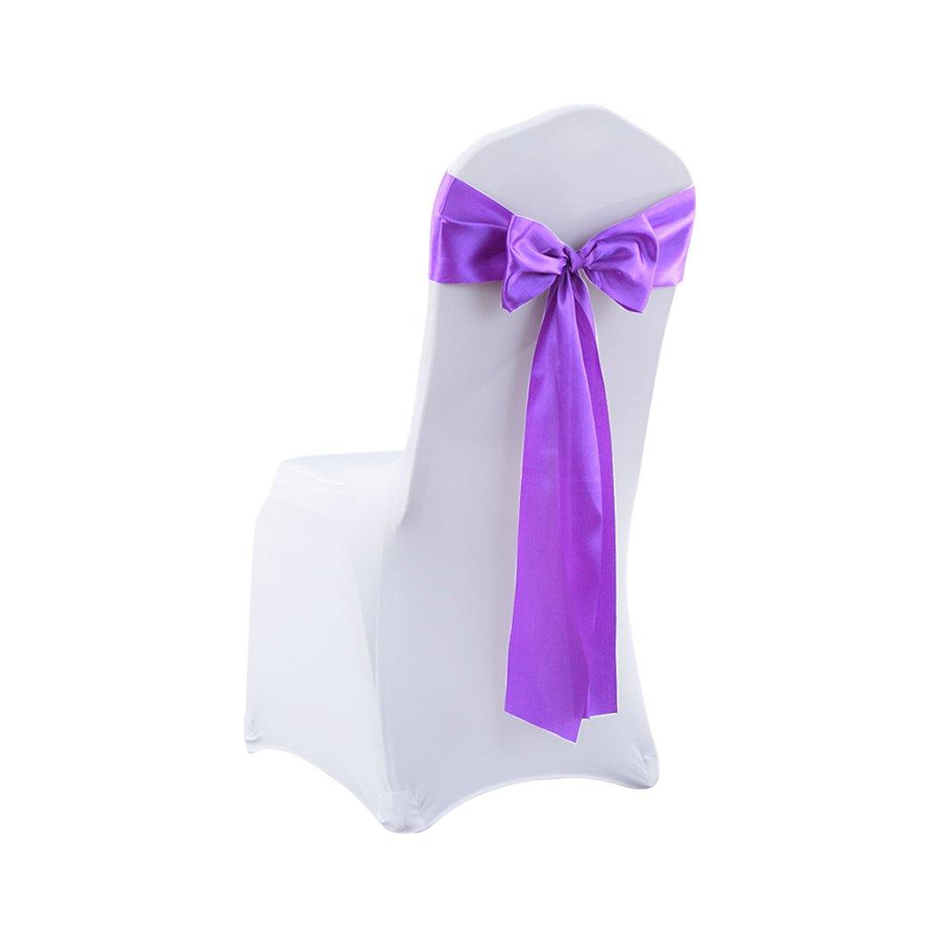Party Supplies 20x Satin Chair Sashes Table Runner Purple