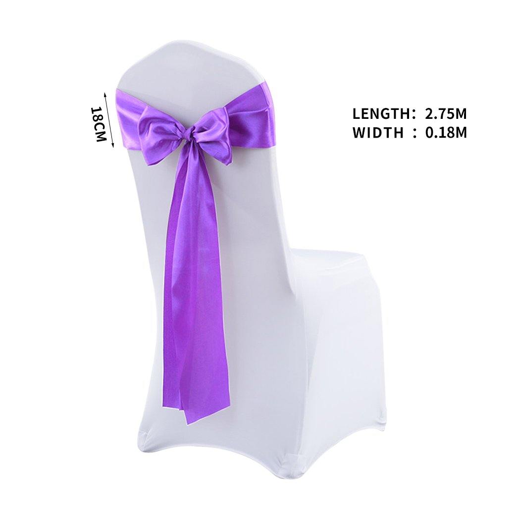 Party Supplies 20x Satin Chair Sashes Table Runner Purple