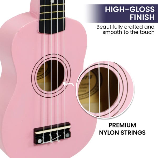 21in and 23in Ukulele Guitar-Natural/Pink/