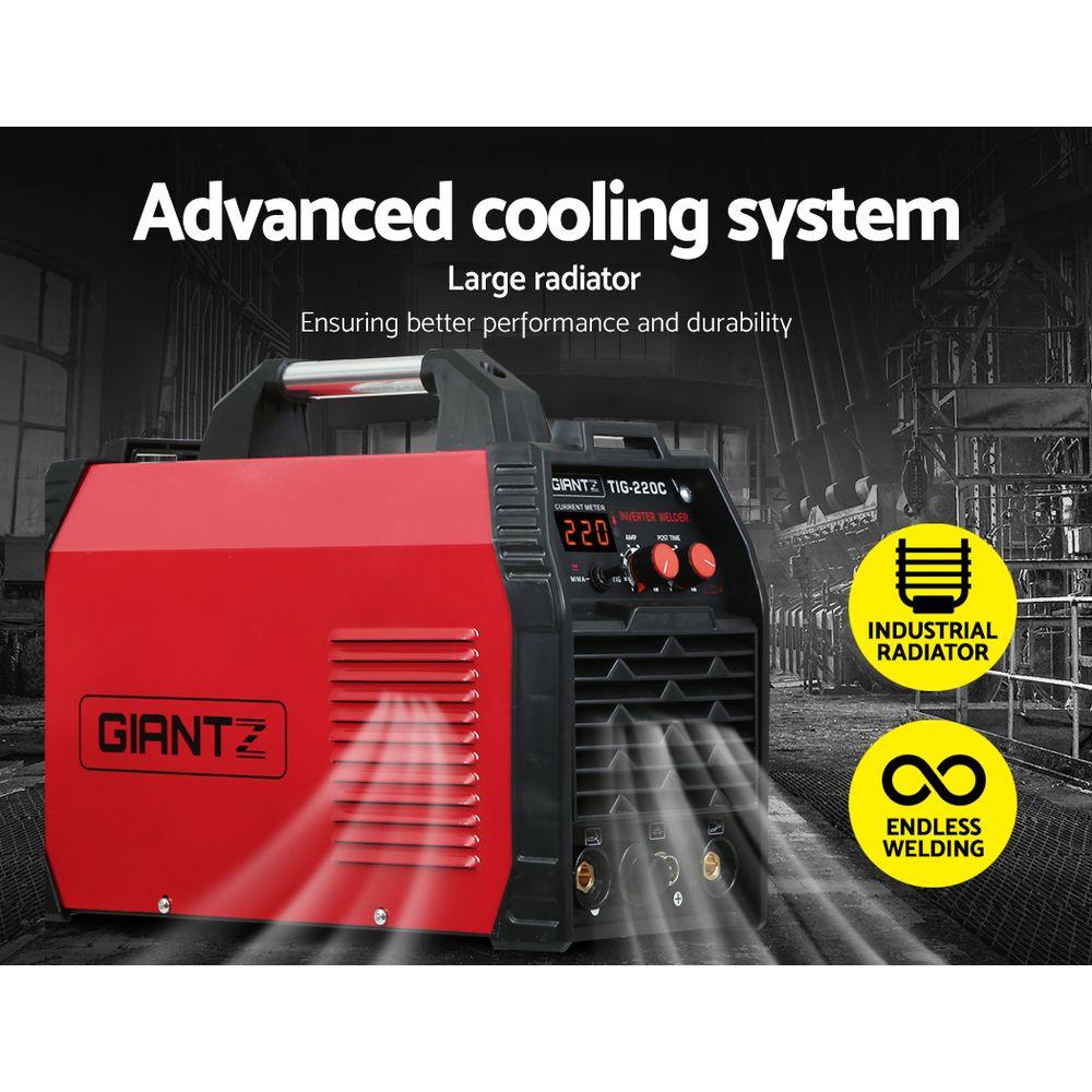 Power Tools 220 Amp Inverter Welder TIG MMA ARC DC Gas Welding Machine Stick Portable