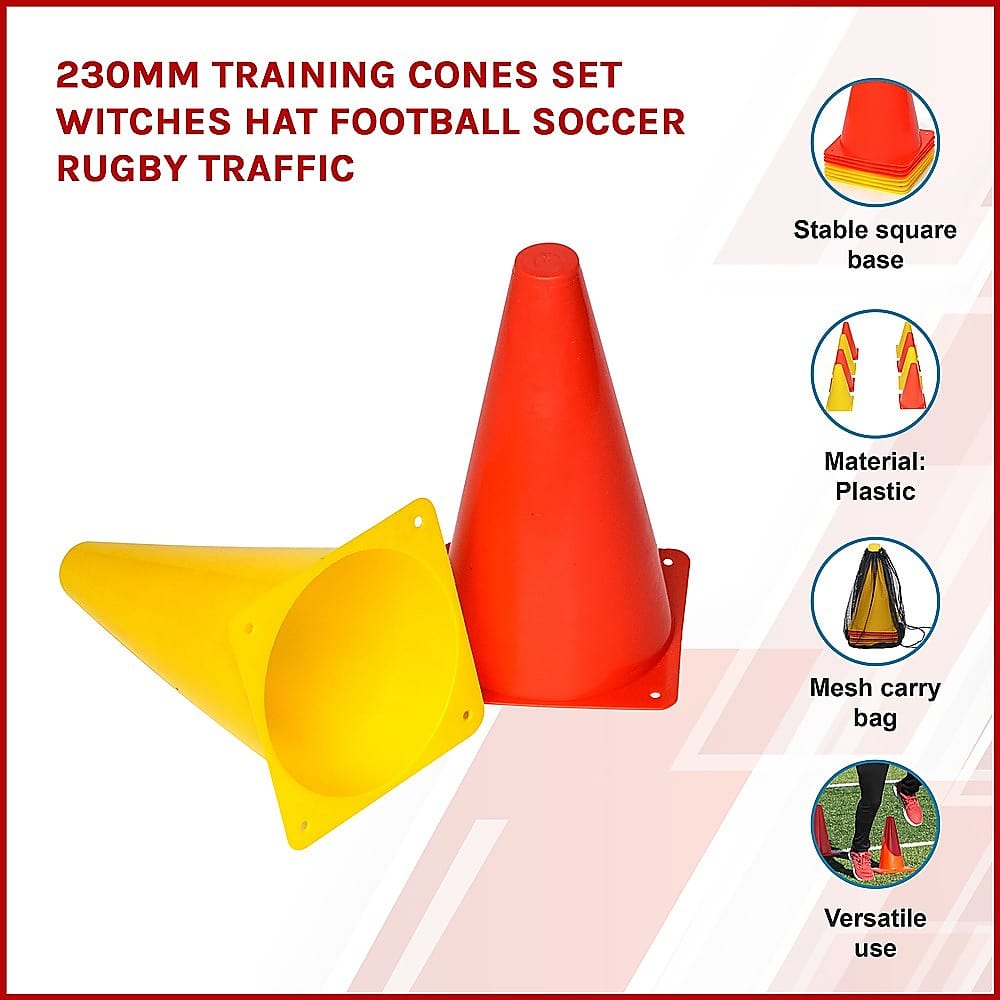 230mm Training Cones Set Football Soccer Rugby Traffic