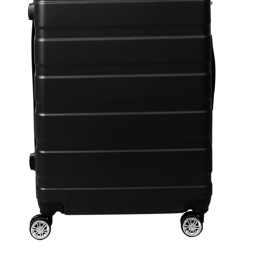24" Luggage Suitcase Trolley Travel Packing Lock Hard Shell Black