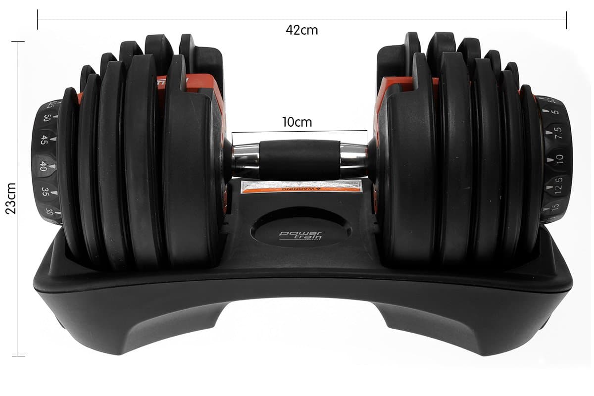 24kg Powertrain Adjustable Home Gym Dumbbell