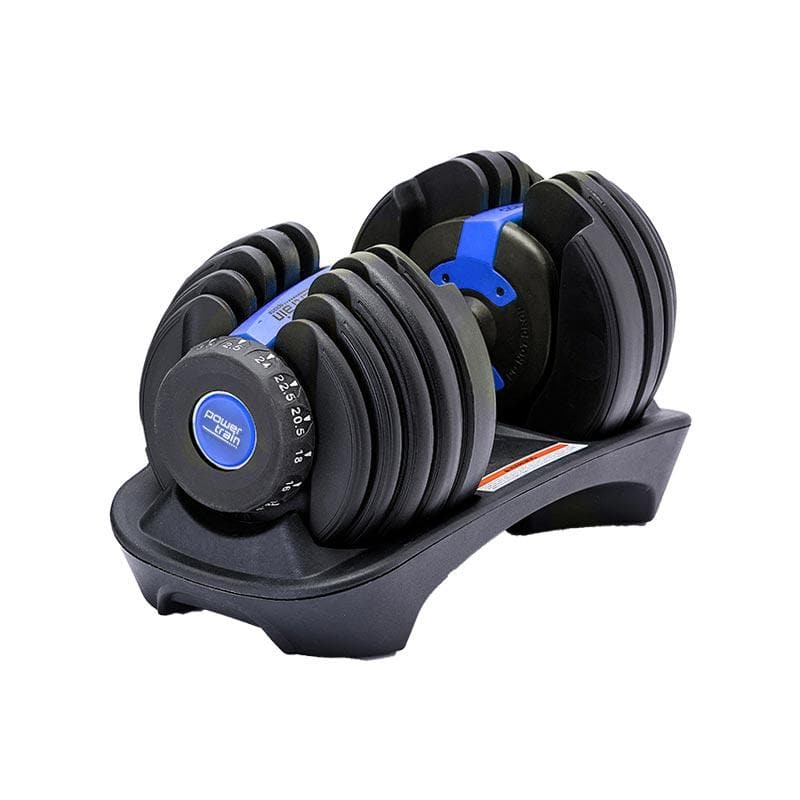24Kg - 24KG Powertrain Adjustable Home Gym Dumbbell - Blue