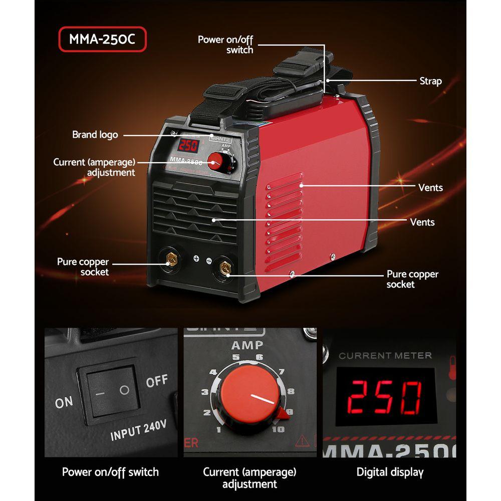 Power Tools 250 Amp Inverter Welder MMA ARC DC IGBT Welding Machine Stick Portable