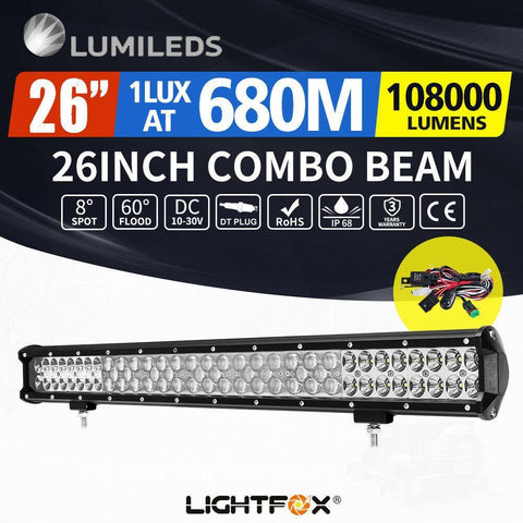 26inch Philips LED Light Bar Spot Flood Combo Beam LED Driving Lamp Offroad 4x4