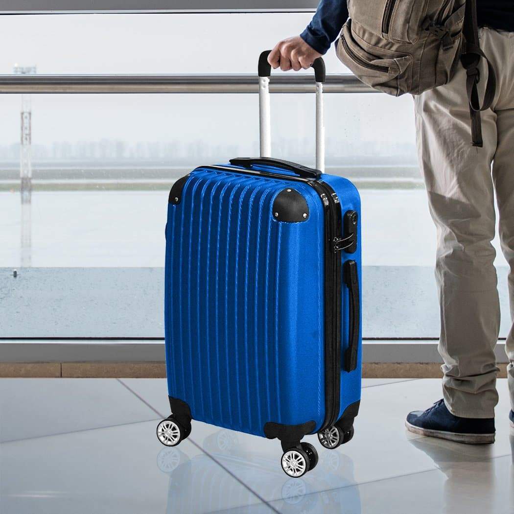 travelling 28" Luggage Sets Suitcase Blue&Black Travel Case Lightweight