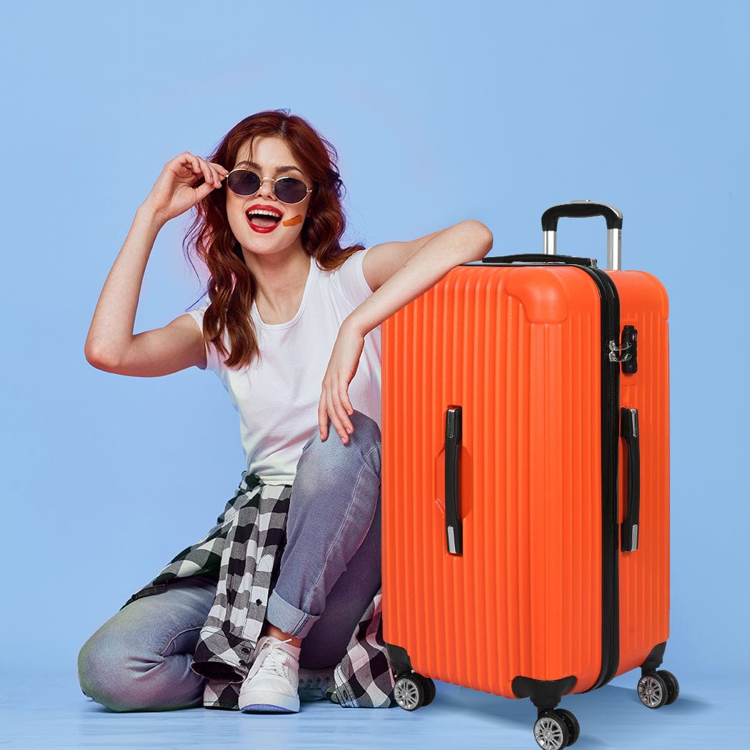 28" Luggage Travel Suitcase Trolley Case Packing Waterproof Orange