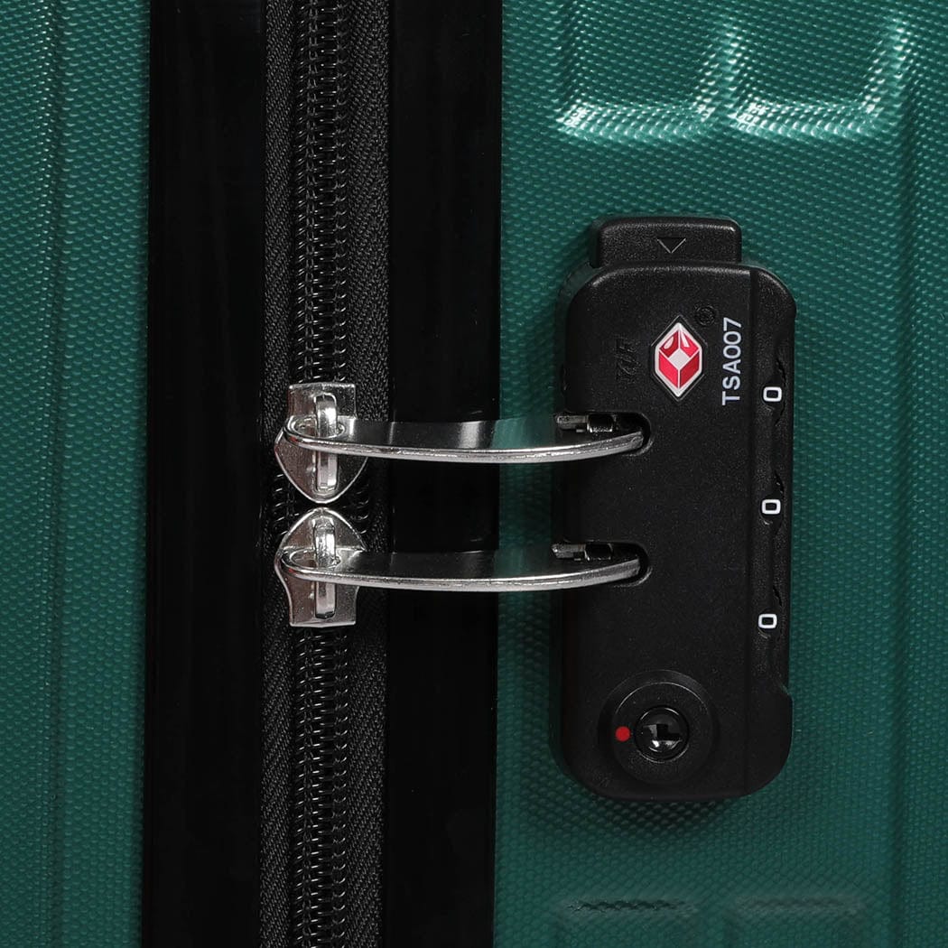 28" Luggage Travel Suitcase Trolley Case Packing Waterproof TSA Green