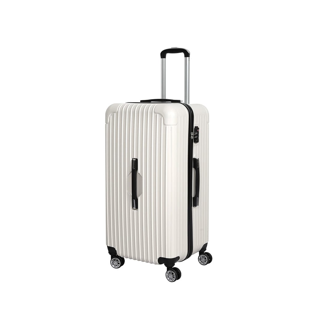 28" Luggage Travel Suitcase Trolley Case Packing Waterproof TSA White