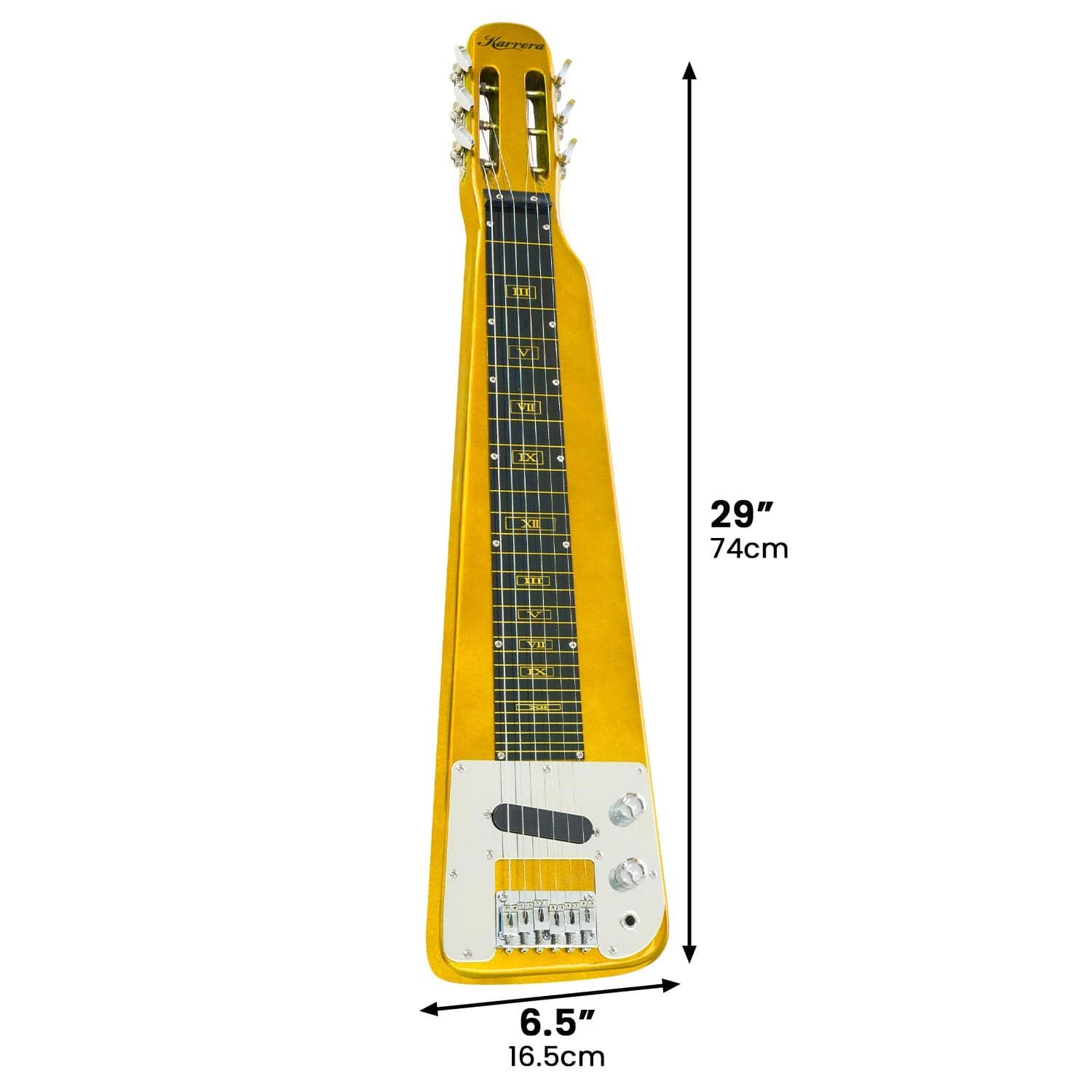 29in 6-String Lap Steel Hawaiian Guitar - Metallic Gold