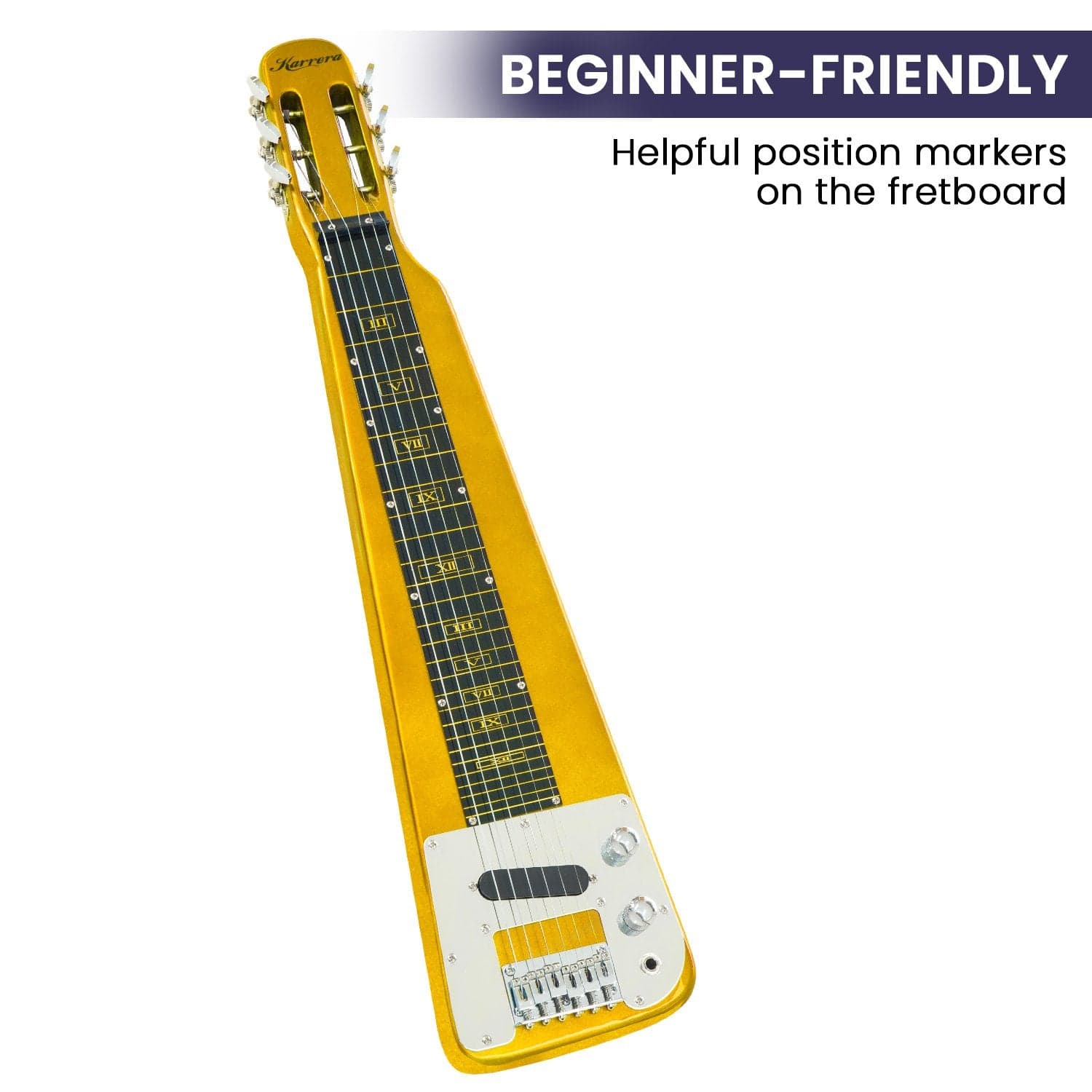 29in 6-String Lap Steel Hawaiian Guitar - Metallic Gold