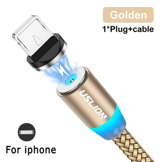 2M GOLD Magnetic USB Cable For iPhone 12