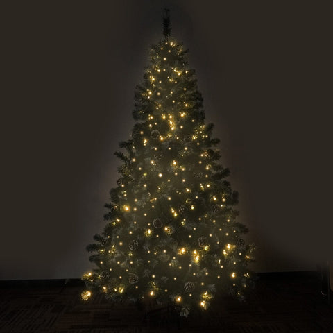 2m Pre Lit LED Christmas Tree with Pine Cones