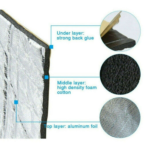 2MX1M 10mm Sound Deadener Car Heat Shield Insulation Deadening Noise Proofing Foam