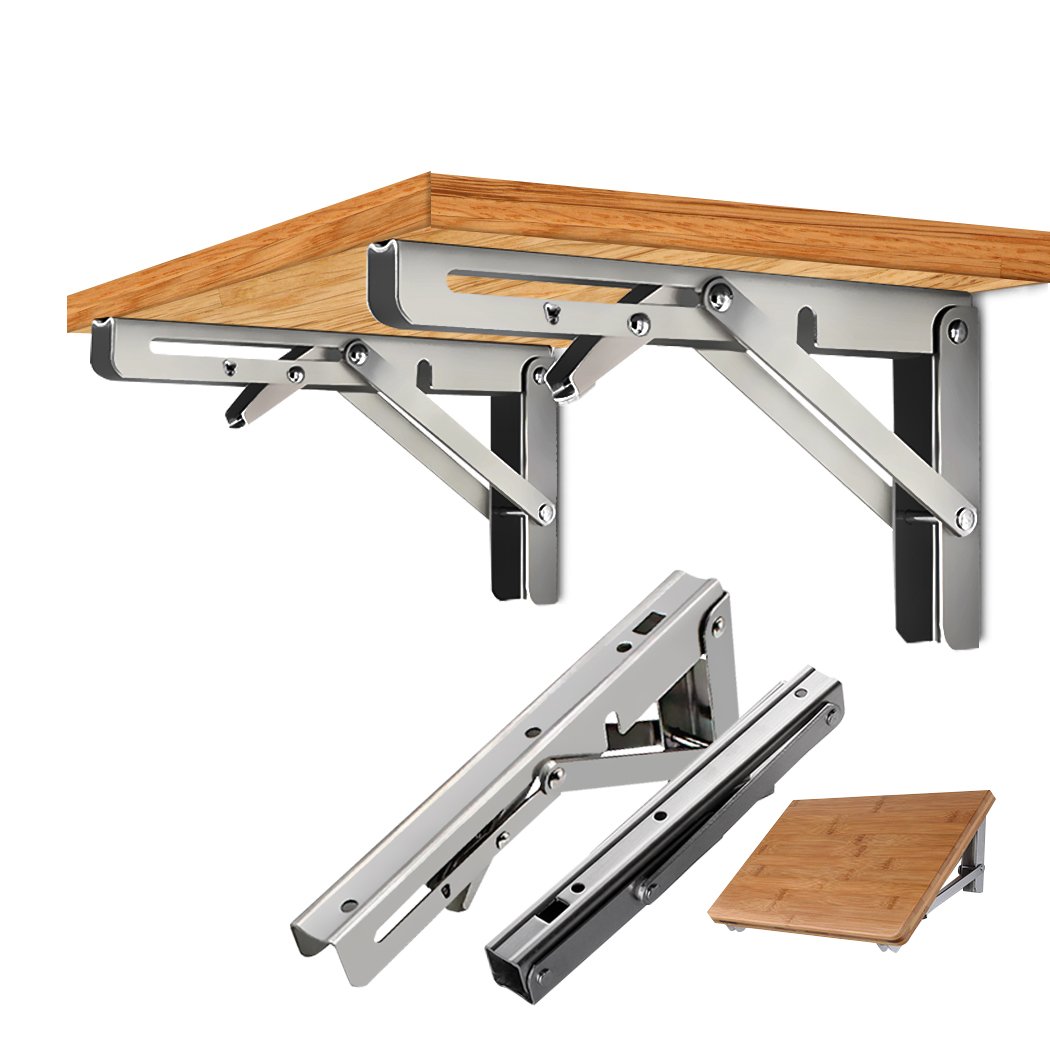 Folding Table Bracket 2Pcs 10" Folding Wall Shelf Bench