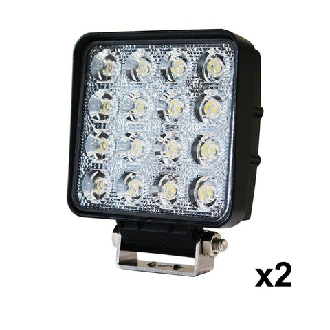 Fatherday-auto accessoirs 2PCS 48W LED Work Lights FLOOD Lamp Off Road 12V 24V Boat Camping Fishing 80w