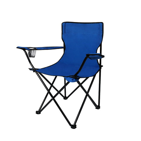 2Pcs Arm Foldable Outdoor Fishing Picnic Chair Blue