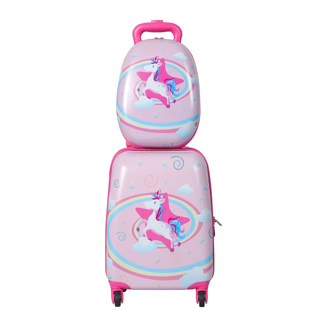 2PCS Kids Luggage Set Travel Suitcase Child Bag Backpack Unicorn