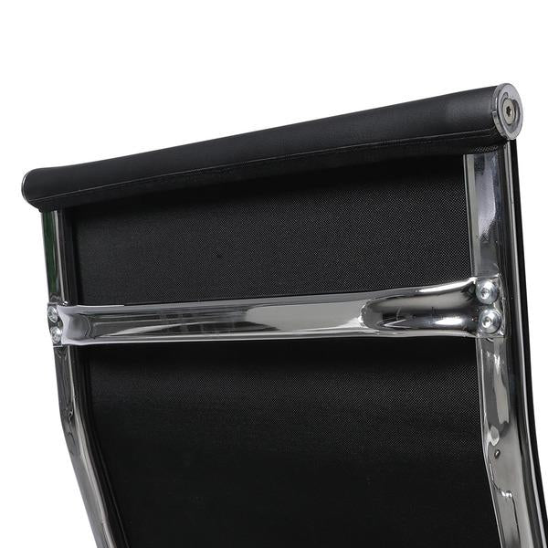 office & study 2PCS Office Chair PU Mat Seat Back Computer Black