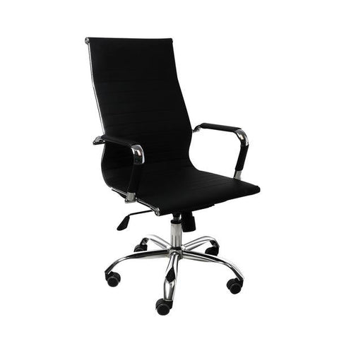 2PCS Office Chair PU Mat Seat Back Computer Black