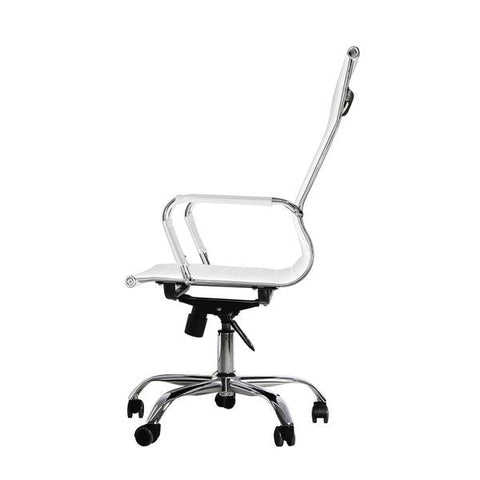 2PCS Office Chair PU Mat Seat Back Computer White
