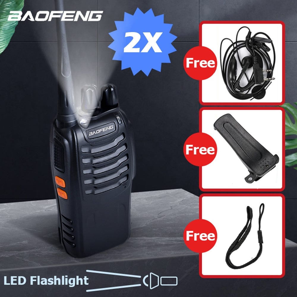 2Pcs Walkie Talkie Bf-888S Handheld Two-Way Radio Uhf 400-470Mhz 5W