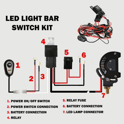 2Way Led Driving Light Wiring Loom Harness 12V 24V 40A Relay Switch