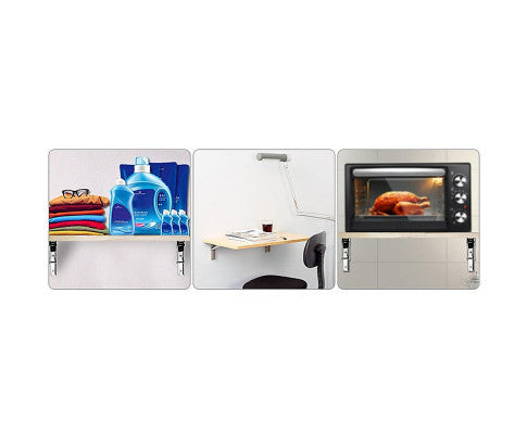 2x 10" Stainless Steel Folding Table Bracket Shelf- Silver